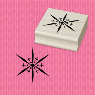 Snowflake Geometric Lines Wood Art Stamp