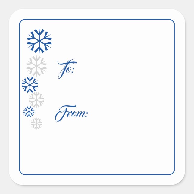 Snowflake Gift Tag Stickers (Front)