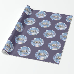 Snowflake Globe Christmas Wrapping Paper
