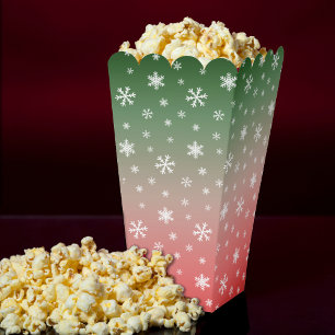 Snowflake Green & Red Ombre Christmas Favour Box