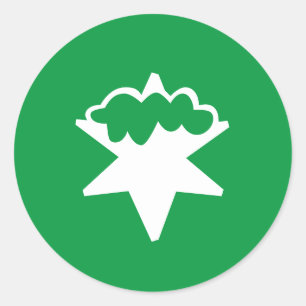 Snowflake green white Snow star Christmas Classic Round Sticker