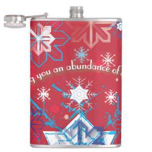 Snowflake Greetings I Hip Flask
