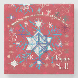 Snowflake Greetings I Stone Coaster