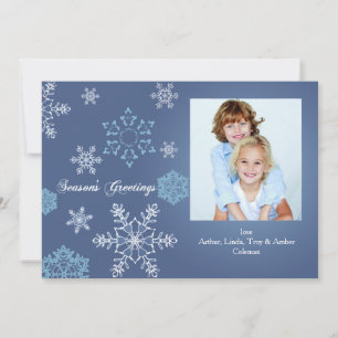 Snowflake Greetings Photo Holiday Card