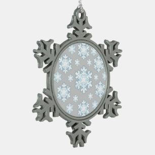 Snowflake (grey) pewter christmas ornament