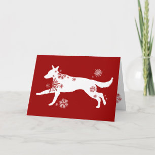 Snowflake GSD Dog Holiday Greeting Card