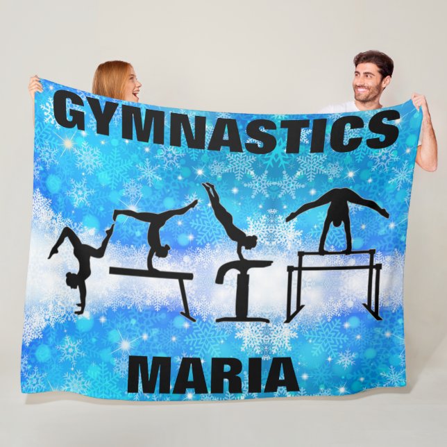 Snowflake Gymnastics Girls Events Fleece Blanket (In Situ)