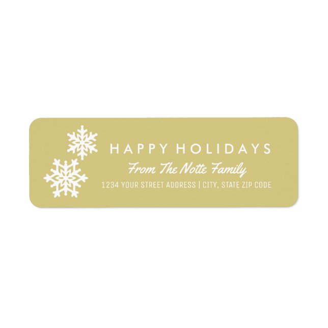Snowflake "Happy Holidays" Labels  | CHRISTMAS (Front)