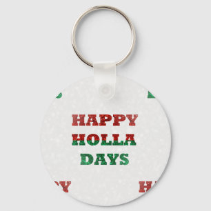 snowflake happy holla days key ring