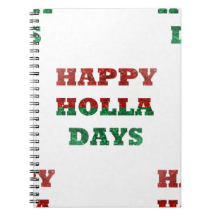 snowflake happy holla days notebook