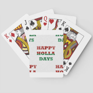 snowflake happy holla days playing cards