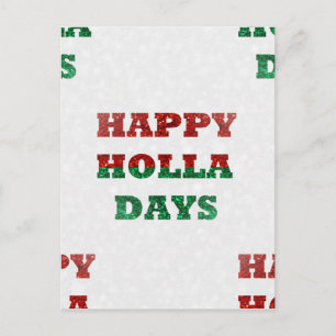 snowflake happy holla days postcard