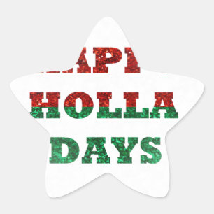 snowflake happy holla days star sticker