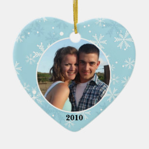 Snowflake Heart Ornament Photo Template
