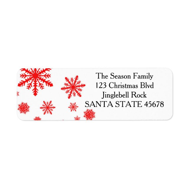 snowflake Holiday Address Label Return Address Label (Front)