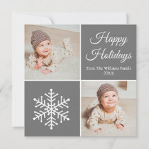 Snowflake Holiday Christmas Photo Card
