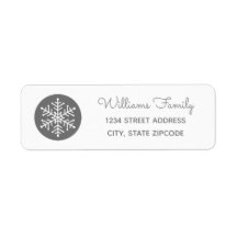 Snowflake Holiday Christmas Return Address Label