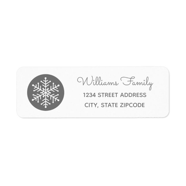Snowflake Holiday Christmas Return Address Label (Front)