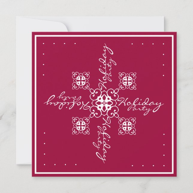 Snowflake Holiday Party Invitation (Front)