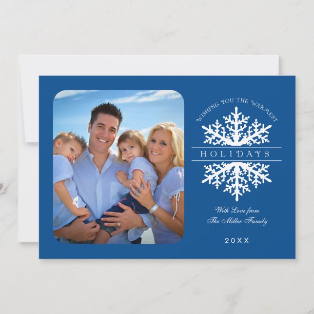 Snowflake Holiday Photo Card (Front)