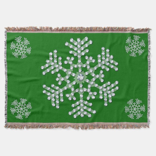 Snowflake Holiday Throw Blanket (Front)