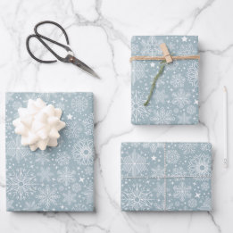 Snowflake Holiday Wrapping Paper Sheets
