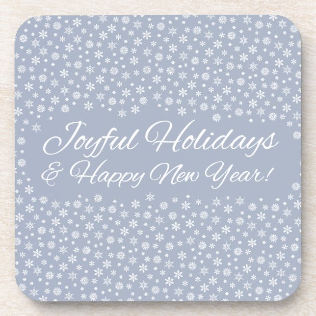 Snowflake Holidays coasters (Front)