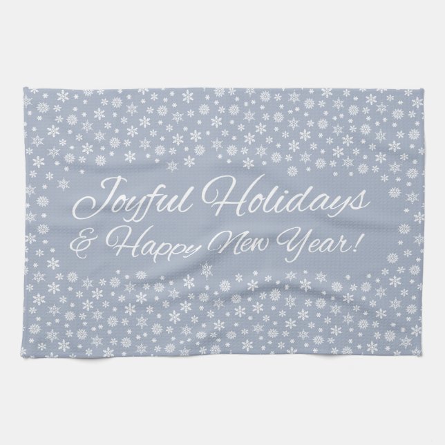 Snowflake Holidays kitchen towels (Horizontal)