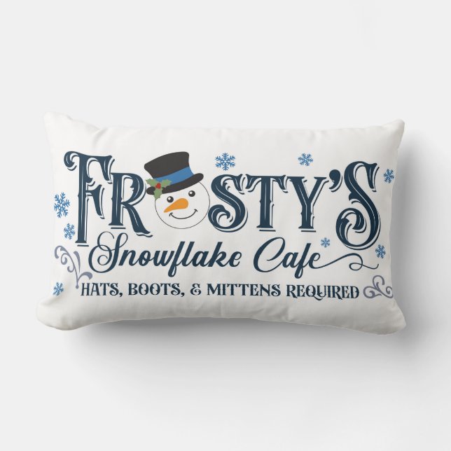 Snowflake Home Decor Throw Pillow (Front)