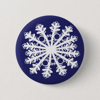 Snowflake I 6 Cm Round Badge