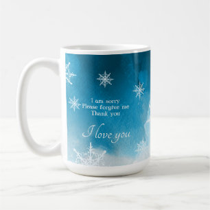  Snowflake Ice Blue Customised Quote and Name  Coffee Mug