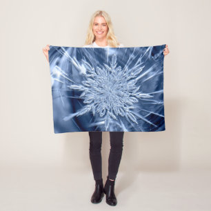 Snowflake Ice Crystal Fleece Blanket