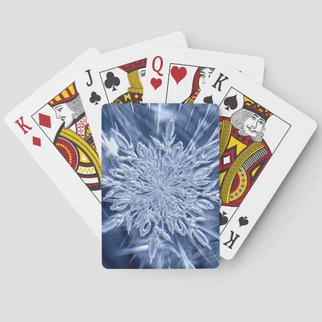 Snowflake Ice Crystal Playing Cards (Back)