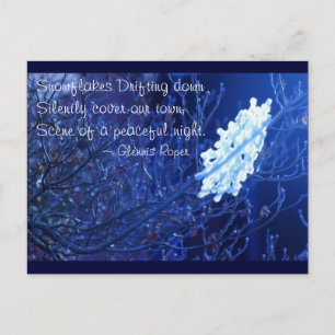 snowflake in blue 7 haiku holiday postcard