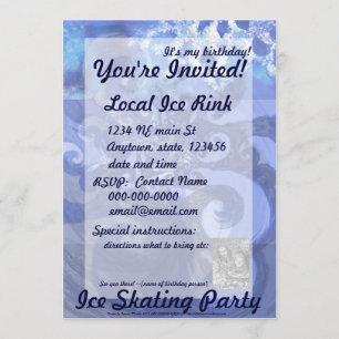 snowflake in blue 8, winter winds invitation