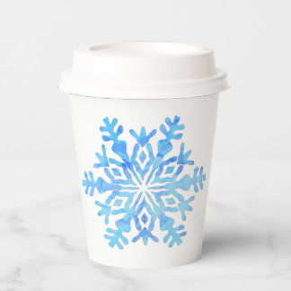 Snowflake in blue tones paper cups