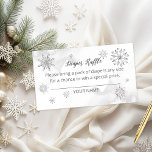 snowflake is on the way Baby Shower Diaper Raffle Enclosure Card<br><div class="desc">Adorable calligraphy with snowflakes,  winter-themed baby shower invitations. Easy to personalised with your details. Check the collection to find matching items as enclosure cards.</div>