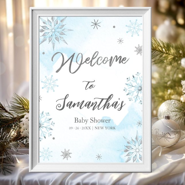 snowflake is on the way Baby Shower Welcome Sign (Creator Uploaded)