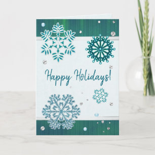 Snowflake Jewelled 3D BLANK Card