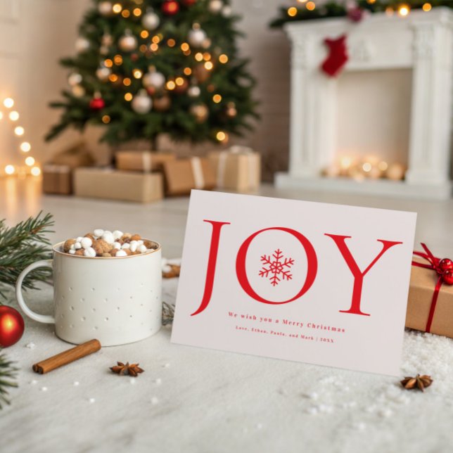 Snowflake Joy Family Photo Collage Christmas Holiday Card (Creator Uploaded)