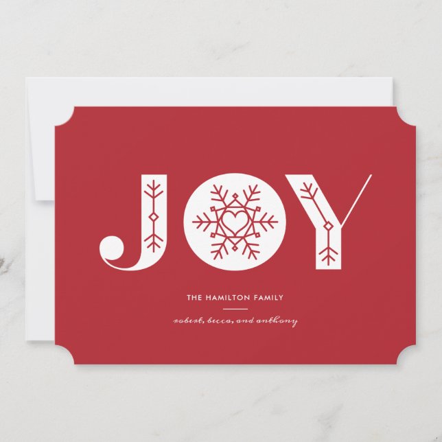 Snowflake Joy Modern Christmas Cards (Front)