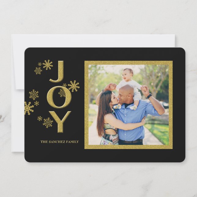 Snowflake Joy Photo Holiday Card (Front)