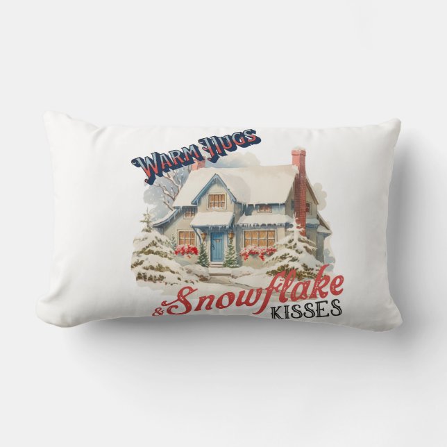SnowFlake Kisses Throw Pillow (Front)