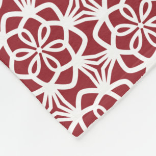Snowflake Lace Red and White Fleece Blanket