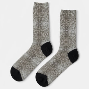 Snowflake Lace Tree Bark Patterned Socks