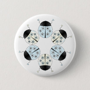 Snowflake Ladybug 6 Cm Round Badge