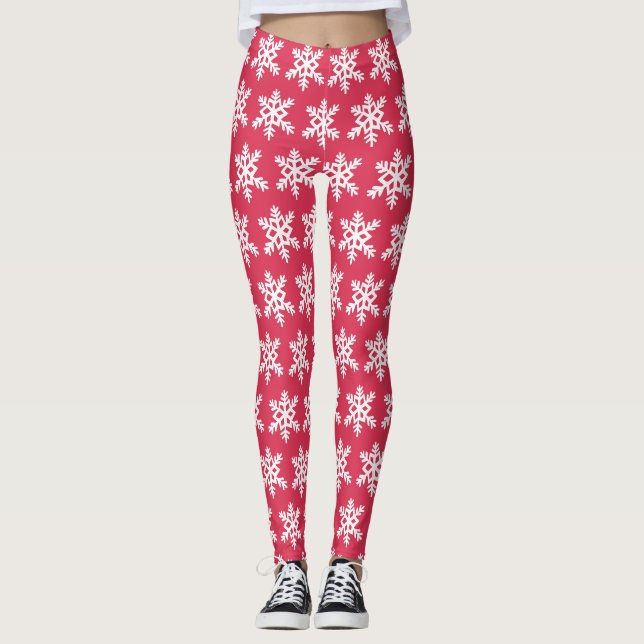Snowflake Leggings Red (Front)