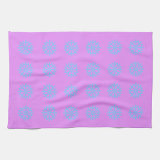 Snowflake Light Blue Winter Festive Pattern Lilac Tea Towel