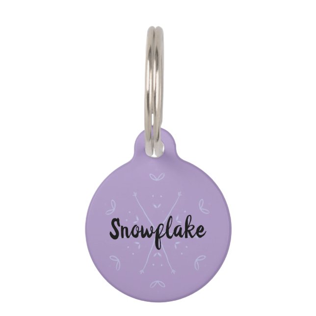 Snowflake Lilac winter name Pet Tag (Front)