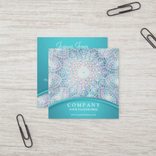 Snowflake Mandala Square Business Card